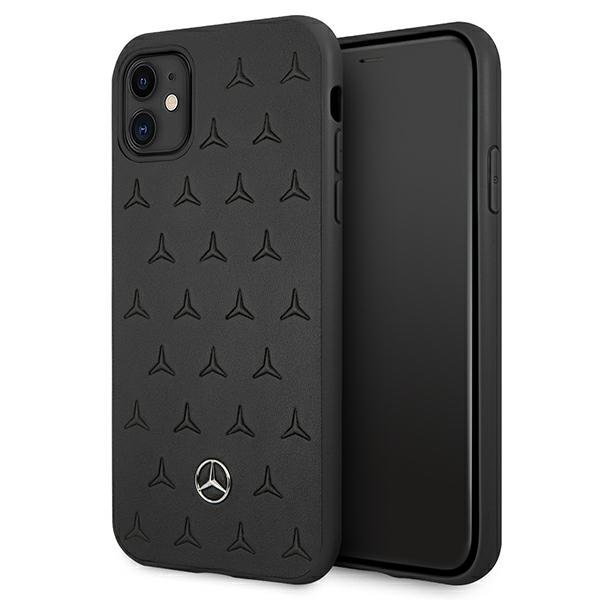 Mercedes MEHCN61PSQBK iPhone 11 6,1" / Xr czarny/black hardcase Leather Stars Pattern