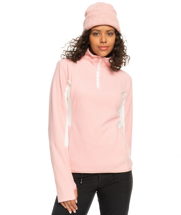 Damski polar nierozpinany bez kaptura ROXY Sayna Half-Zip Fleece - różowy