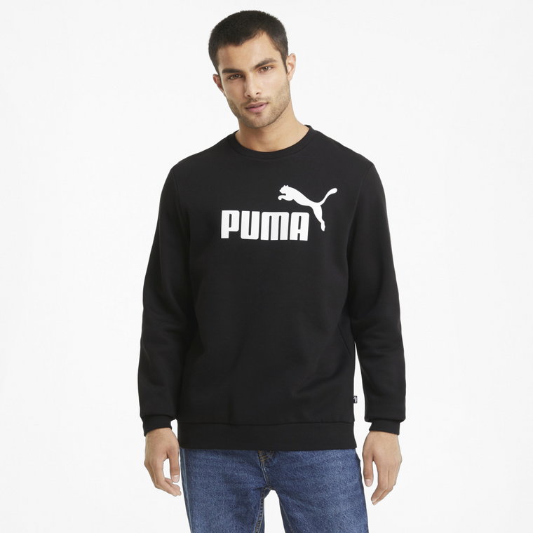 Męska bluza dresowa nierozpinana bez kaptura PUMA ESS BIG LOGO CREW FL - czarna