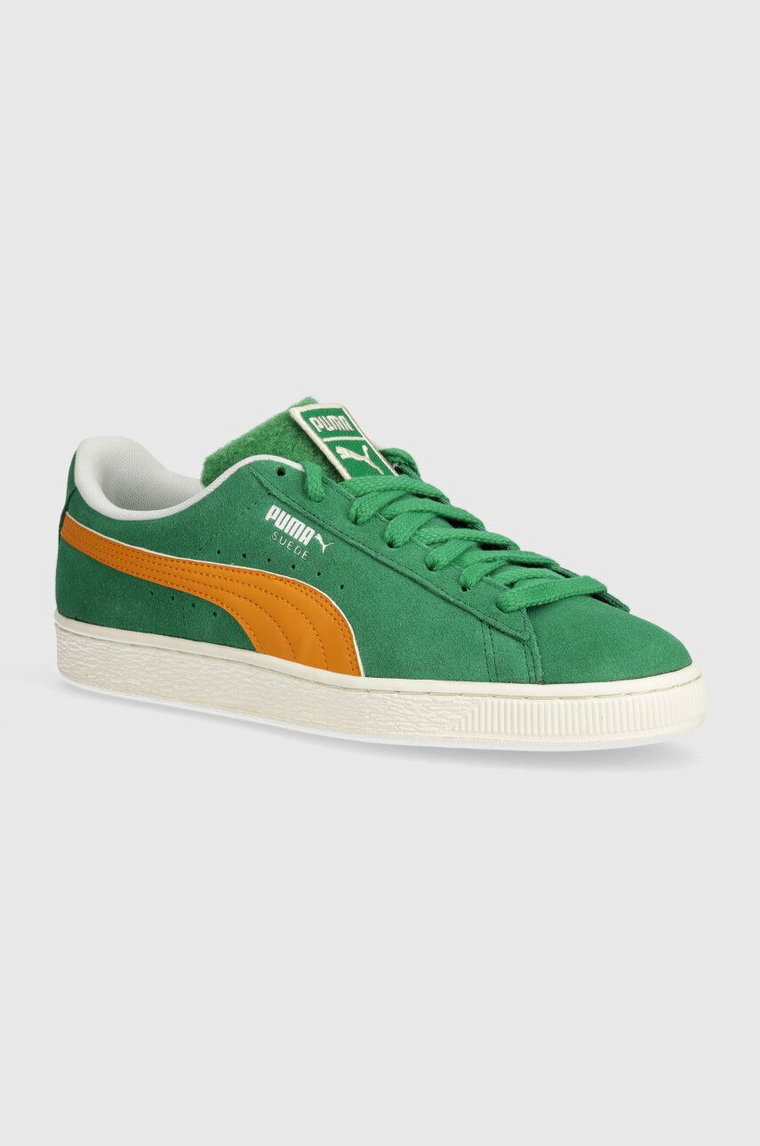 Puma sneakersy zamszowe  Suede Patch kolor zielony 395388