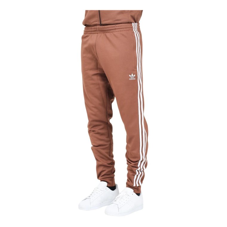 Brązowe Sportowe Classics SST Spodnie Adidas Originals