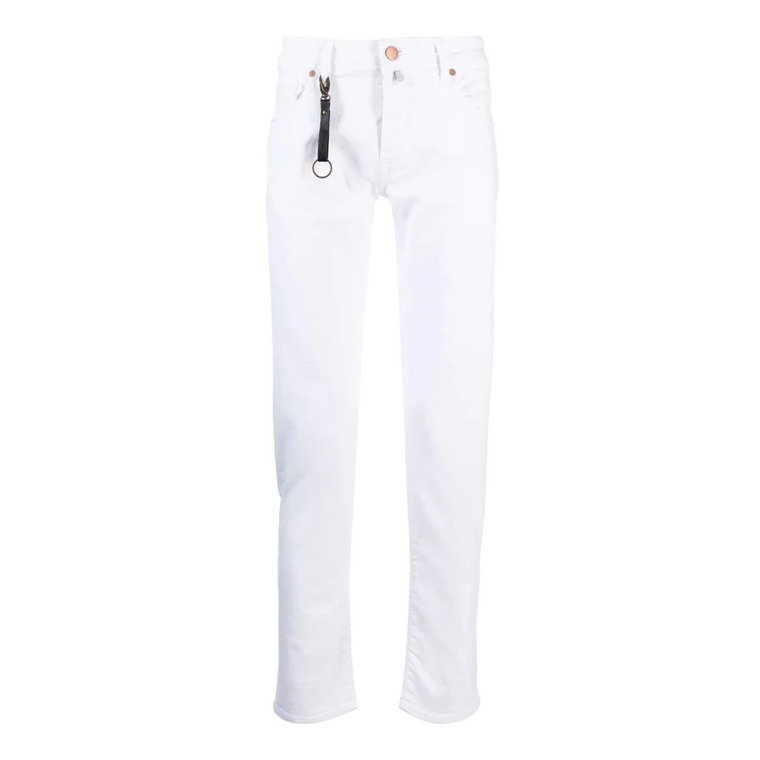 Białe Straight Jeans Incotex
