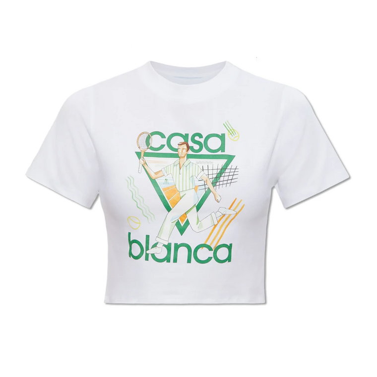 Krótki t-shirt z nadrukiem Casablanca