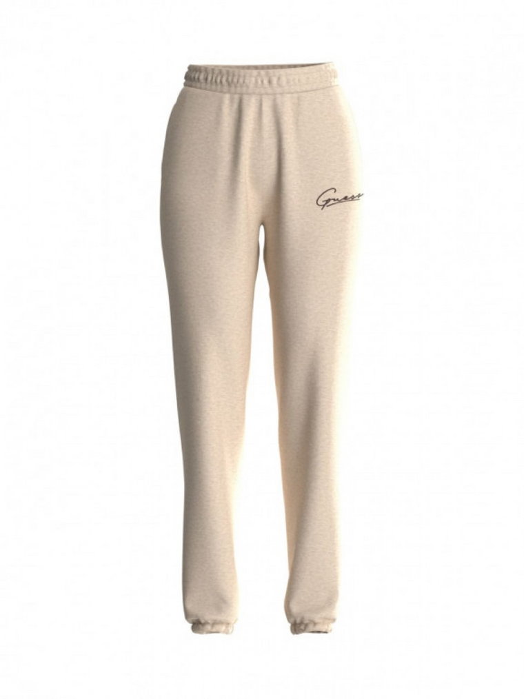 Damskie spodnie dresowe Guess Allycia Cuff Long Pants - beżowe