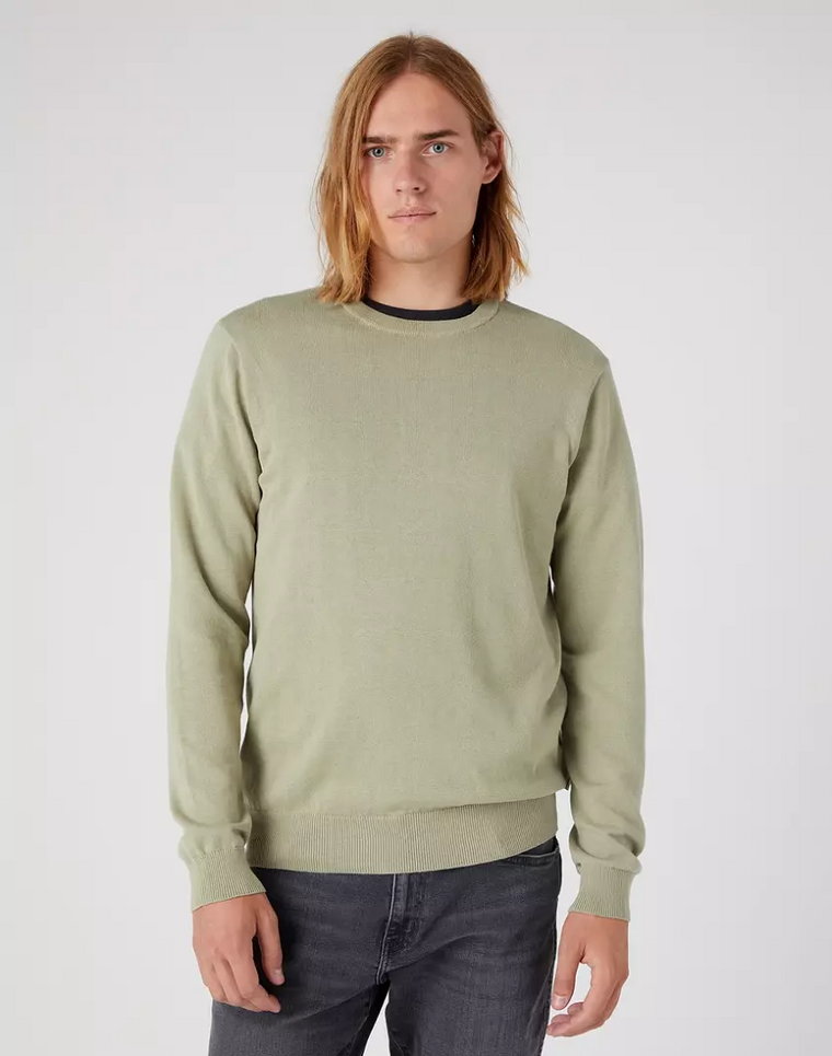 WRANGLER CREWNECK KNIT MĘSKI SWETER KLASYCZNY TEA LEAF W8A0QJG15