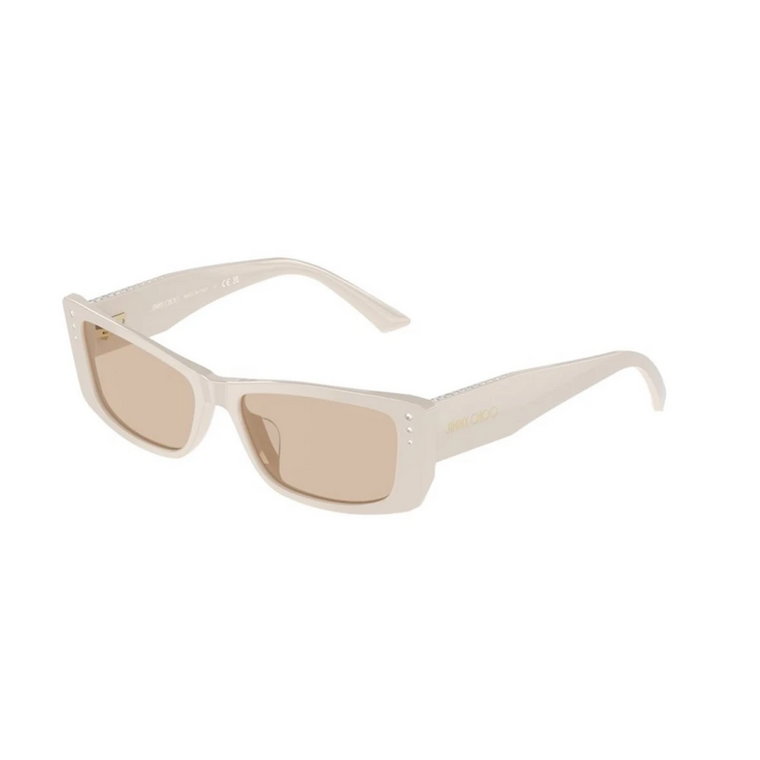 Stylowe okulary przeciwsłoneczne brązowe jasne soczewki Jimmy Choo