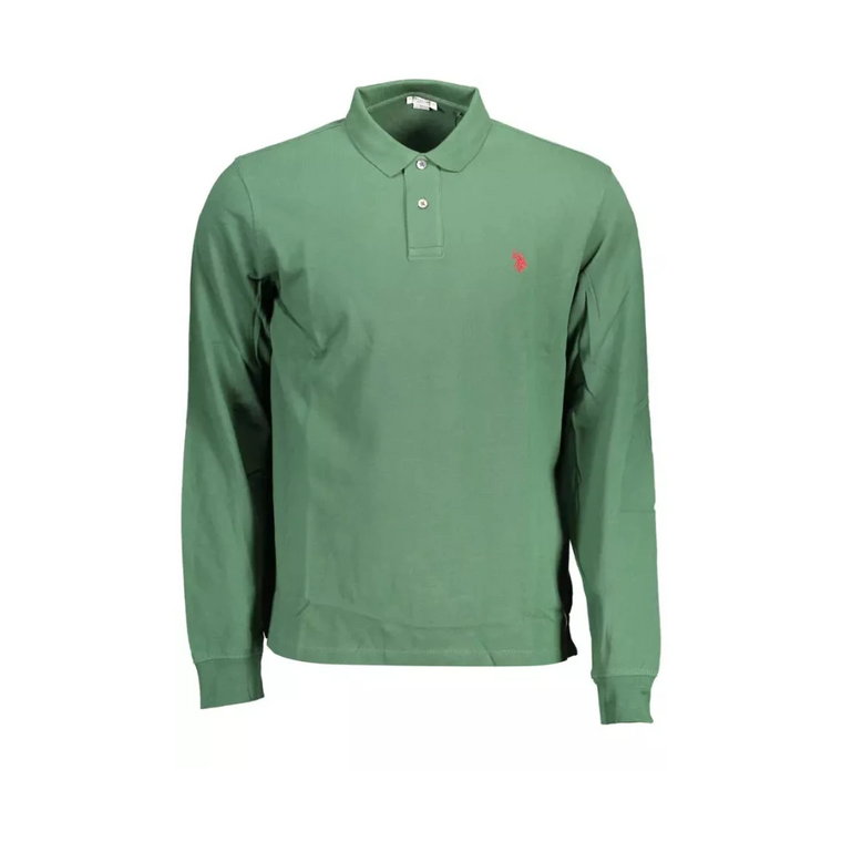 Zielony Polo Shirt z Długim Rękawem i Logo U.s. Polo Assn.