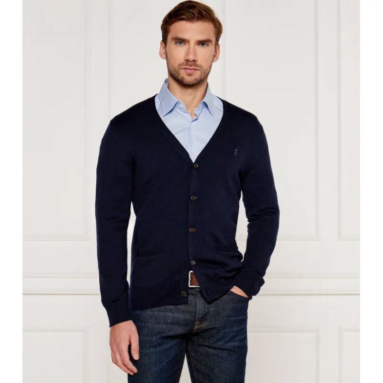 POLO RALPH LAUREN Wełniany kardigan MERINO | Slim Fit