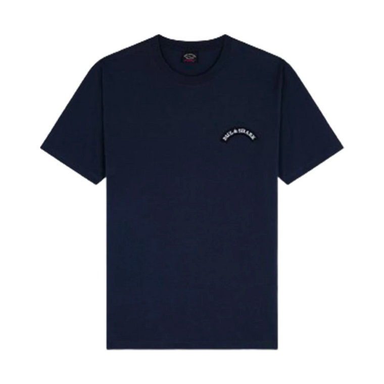Bawełniana Koszulka z Nadrukiem Rekin (Niebieska) Paul & Shark