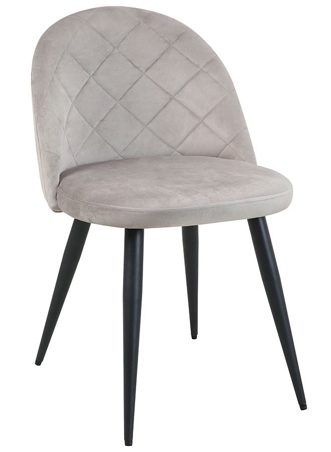 Beżowe welurowe krzesło z pikowanym oparciem - Eferos 3X
