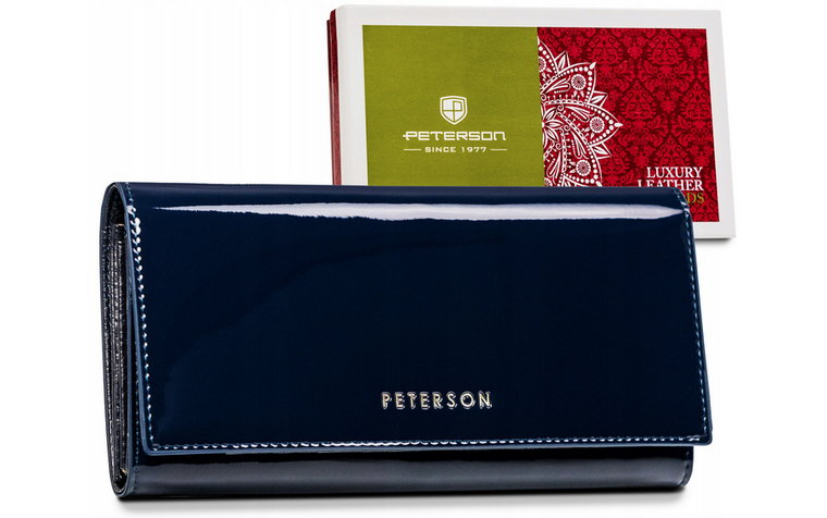 Lakierowany portfel w klasycznym kolorze  Peterson