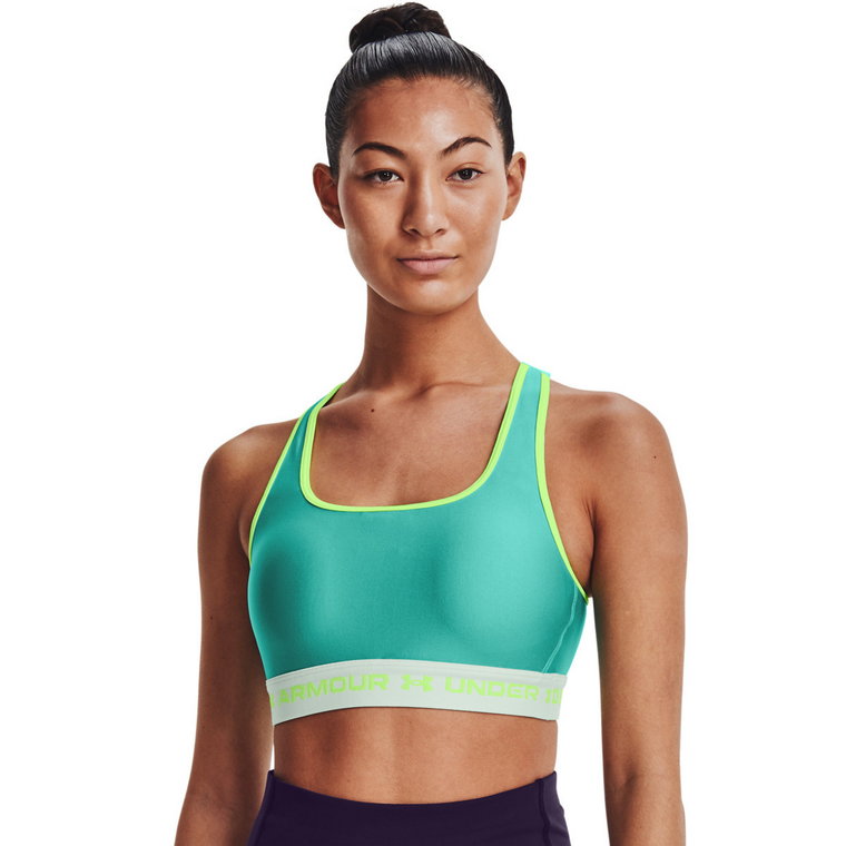 Biustonosz treningowy UNDER ARMOUR UA Crossback Mid Bra Pkt - zielony