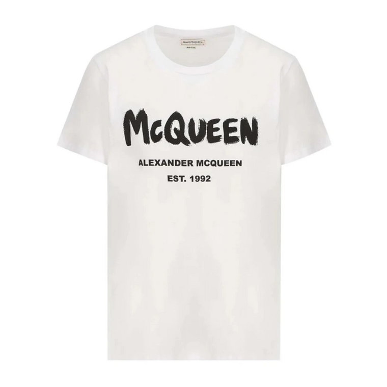 Biała Oversize Bawełniana Koszulka Alexander McQueen