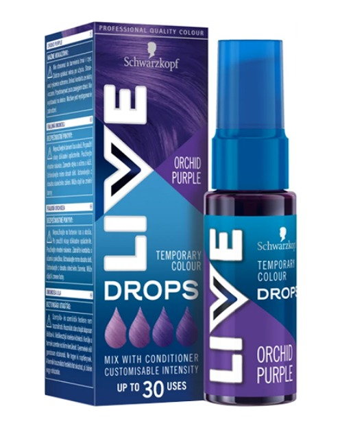 Schwarzkopf Live Drops Orchid Purple - zmywanla farba do włosów 30 ml