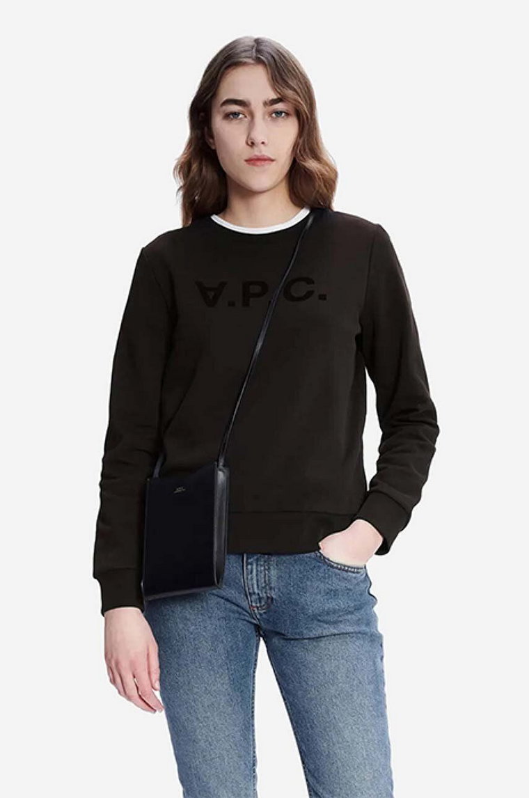 A.P.C. bluza bawełniana Sweat Viva damska kolor czarny