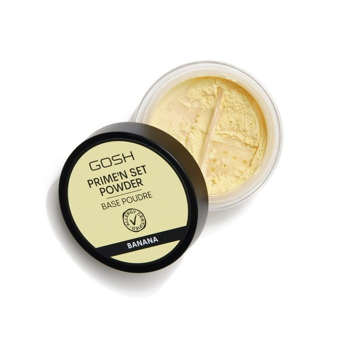 Gosh Prime'n Set Powder utrwalająco-matujący puder/baza 2w1 002 Banana 7g