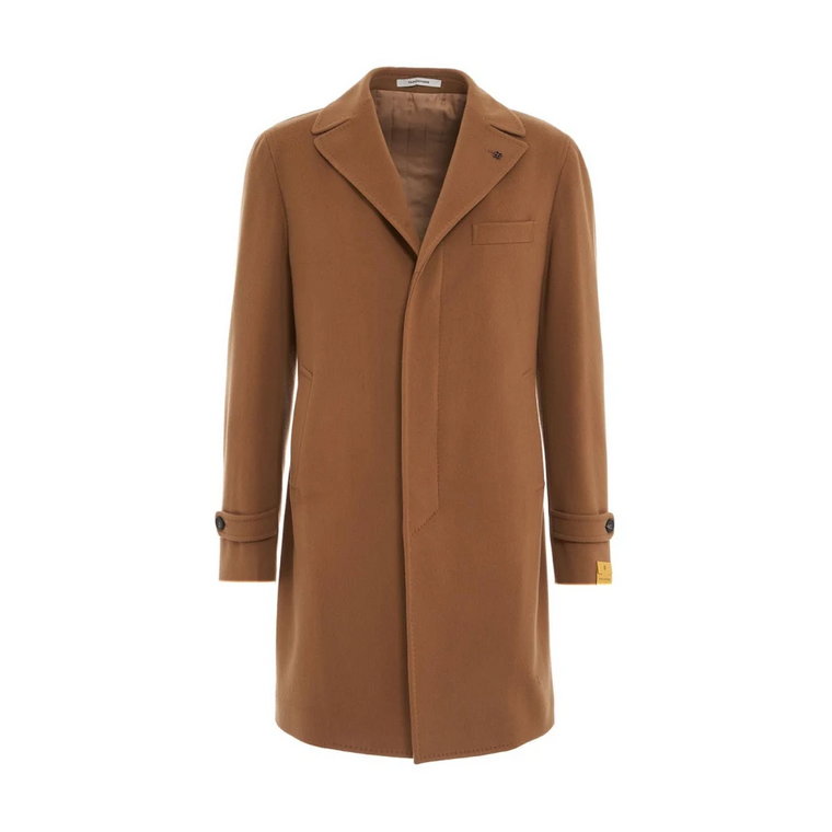 Beige Virgin Wool Coat Thomas - Kurtki i Płaszcze Męskie Tagliatore