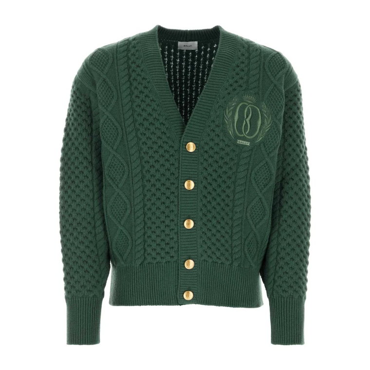 Zielony sweter z wełny - Stylowy i wygodny Bally