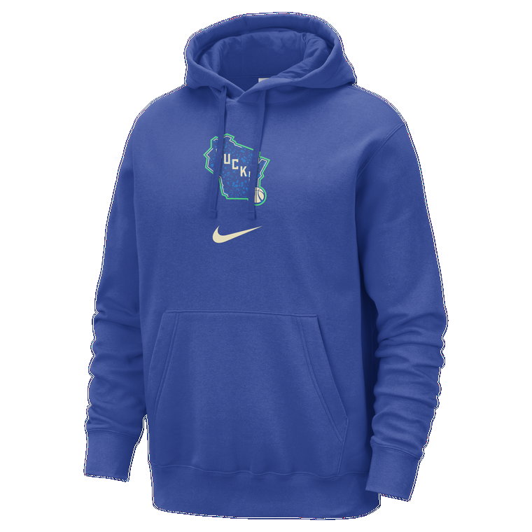 Męska bluza z kapturem Nike NBA Milwaukee Bucks Club Fleece City Edition - Niebieski