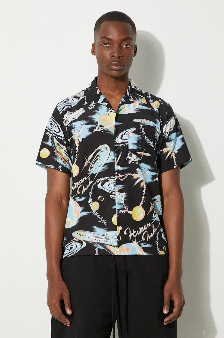 Human Made koszula Graphic Aloha męska kolor czarny regular HM27SH024