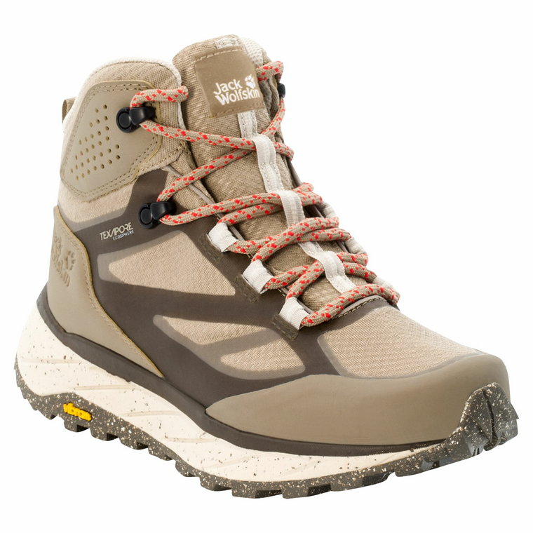 Damskie buty turystyczne Jack Wolfskin TERRAVENTURE TEXAPORE MID W beige / light beige - 40