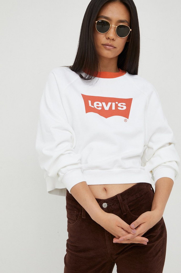 Levi's bluza bawełniana damska kolor beżowy z nadrukiem