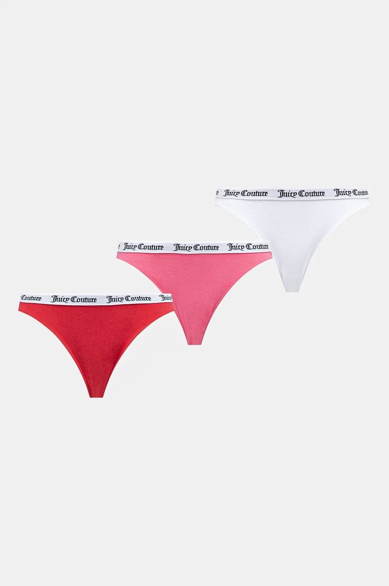 Juicy Couture stringi DANA THONG 3PK 3-pack kolor biały JCLTH224571