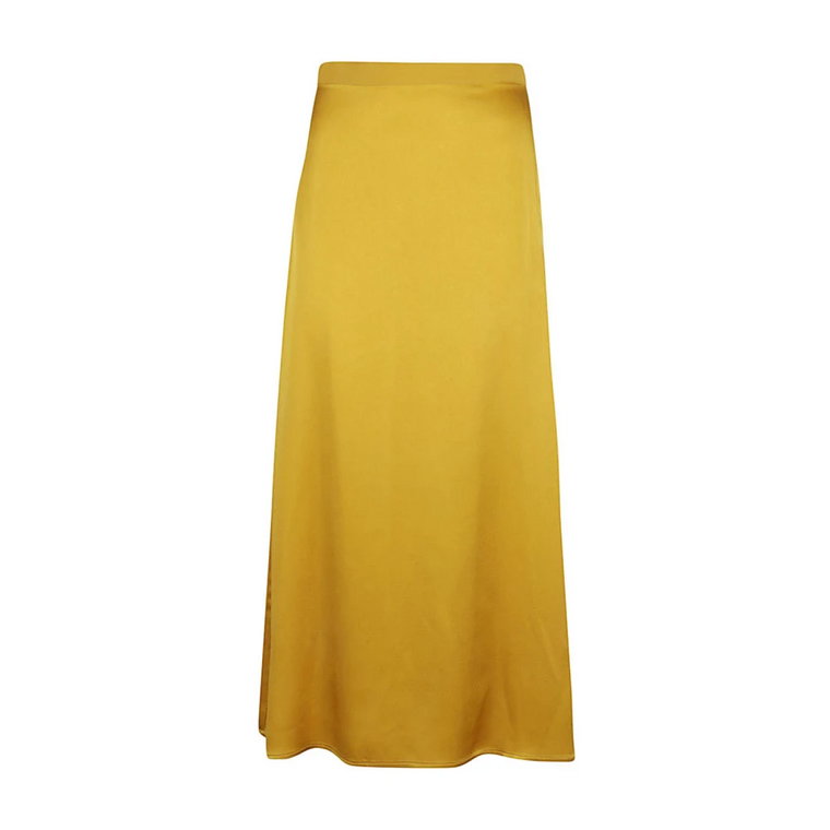 Rozkloszowana Spódnica w Kolorze Żółtym NIU