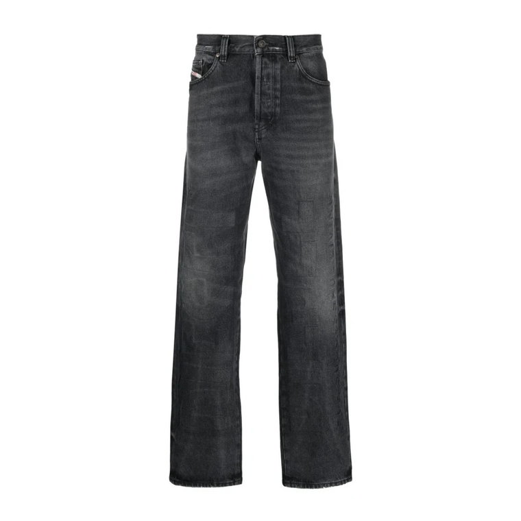 Casual Straight Czarne Jeansy Bawełniane Diesel