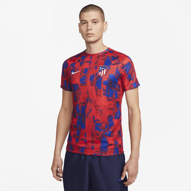 Damska przedmeczowa koszulka piłkarska Nike Dri-FIT Atlético Madryt Academy Pro - Czerwony