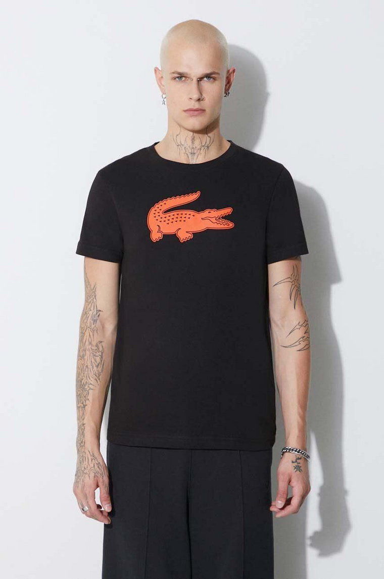 Lacoste t-shirt męski kolor czarny