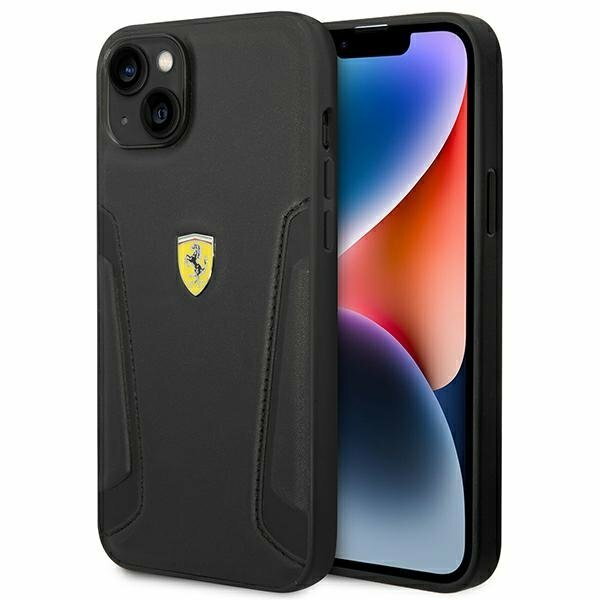 Ferrari FEHCP14MRBUK iPhone 14 Plus 6,7" czarny/black hardcase Leather Stamp Sides