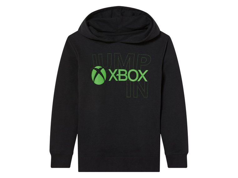 Bluza dziecięca z kapturem Playstation / Xbox (PUDEŁKO X, 122/128, Czarny)