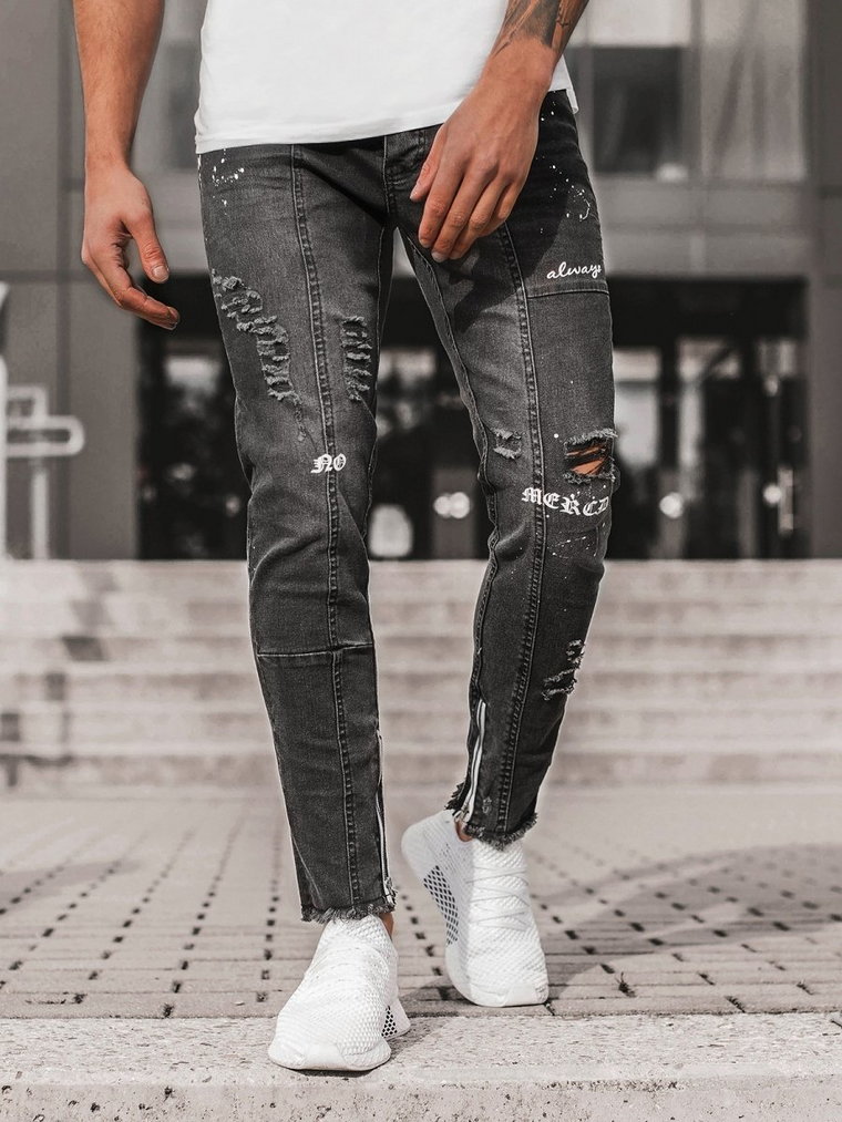 Spodnie jeansowe męskie czarne OZONEE G/1085