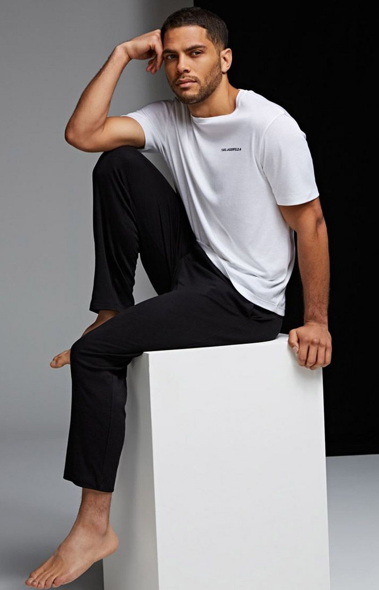 Karl Lagerfeld spodnie piżamowe Logo 215M2182 ECO, Kolor czarny, Rozmiar S, Karl Lagerfeld