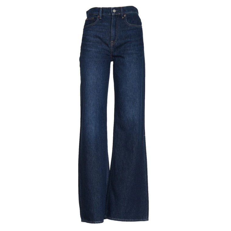 Niebieskie Prane Jeansy dla Kobiet Aw23 Ralph Lauren