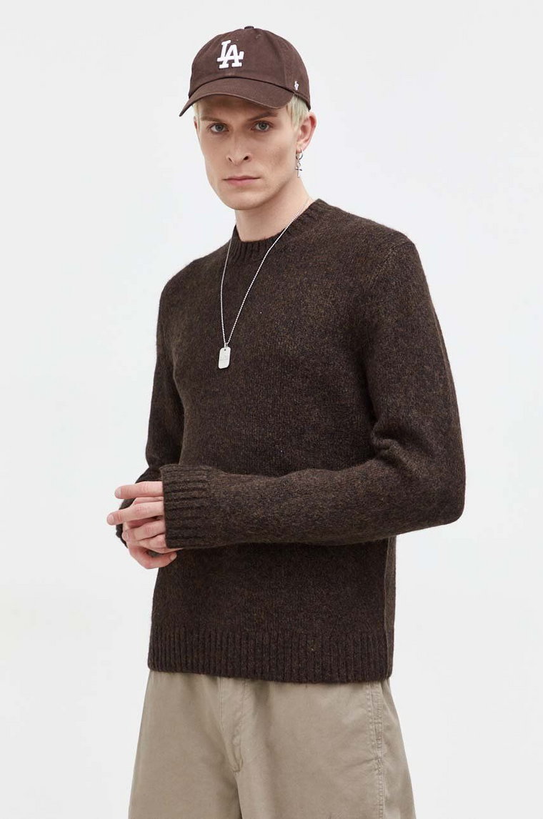 Abercrombie & Fitch sweter męski kolor brązowy