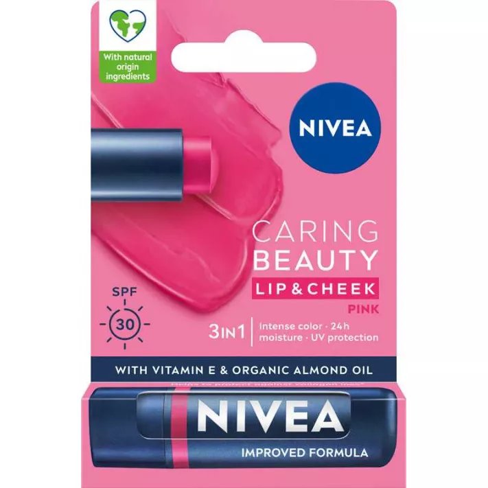 Nivea Pielęgnująca pomadka do ust Caring Beauty 3w1 Pink