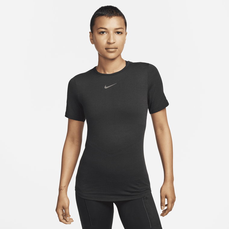 Damska koszulka z krótkim rękawem do biegania Dri-FIT Nike Swift Wool - Czerń