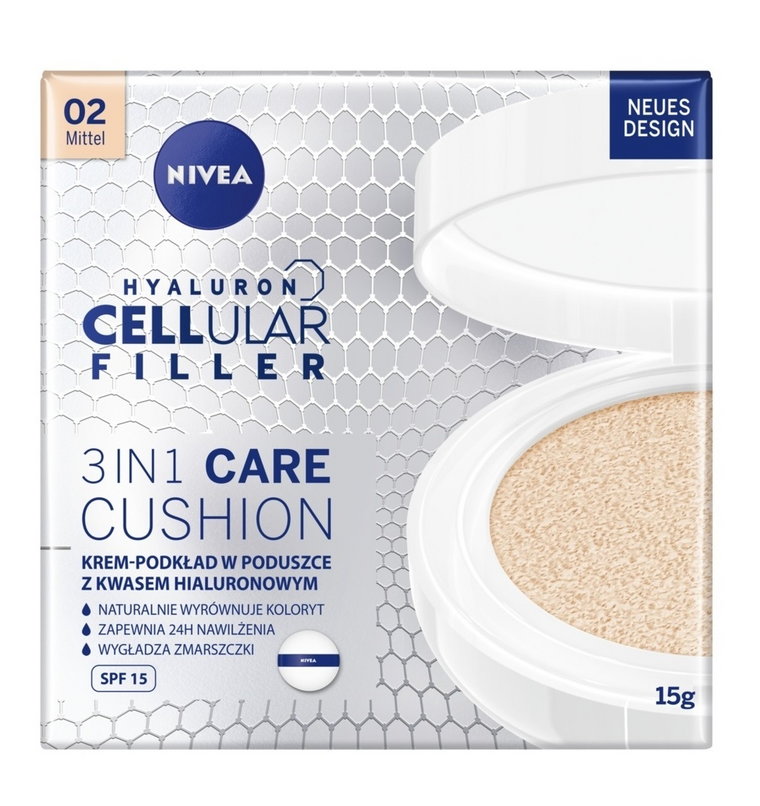 Nivea Hyaluron Cellular Filler - Przeciwzmarszczkowy krem-podkład w poduszce Kolor Naturalny 16g