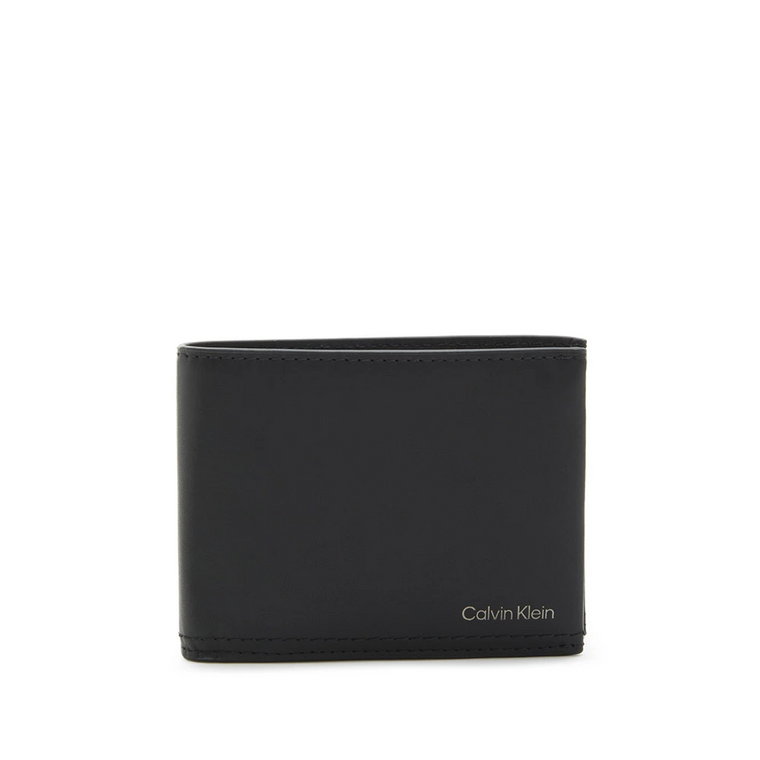 Czarny portfel skÃrzany z klipsem i miejscem na karty Calvin Klein
