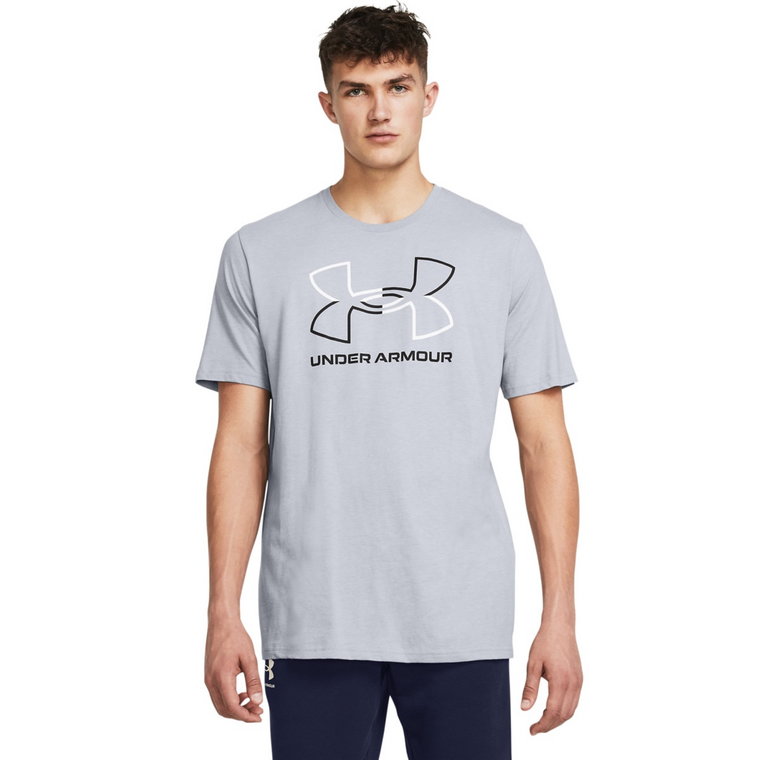 Męski t-shirt z nadrukiem Under Armour UA Foundation Short Sleeve - szary