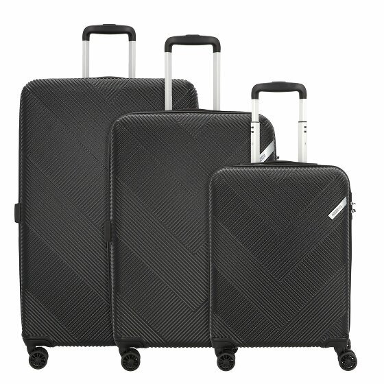 American Tourister Exoline 4 kółka Zestaw walizek 3-części z plisą rozprężną black