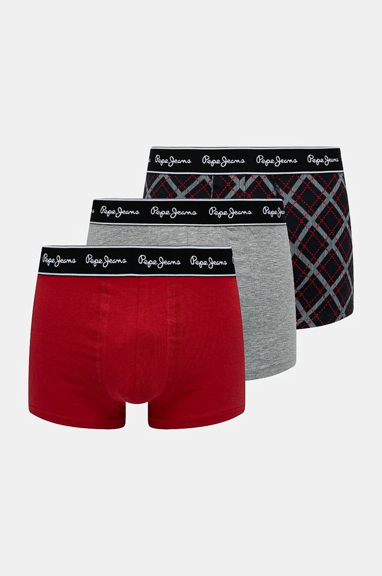 Pepe Jeans bokserki TARTAN 3-pack męskie kolor szary PMU11162