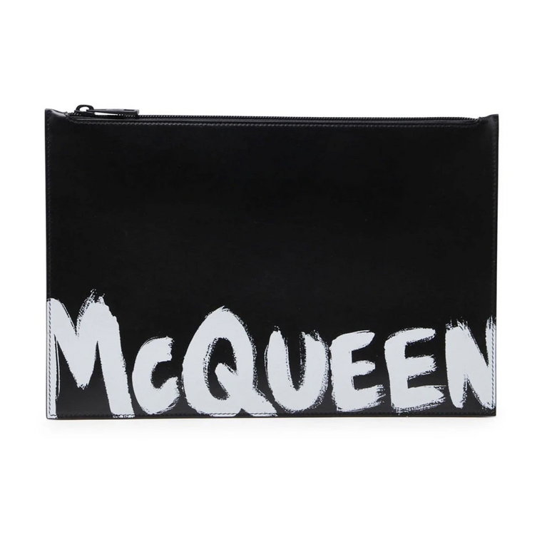 Skórzana Logo Clutch dla Mężczyzn Alexander McQueen