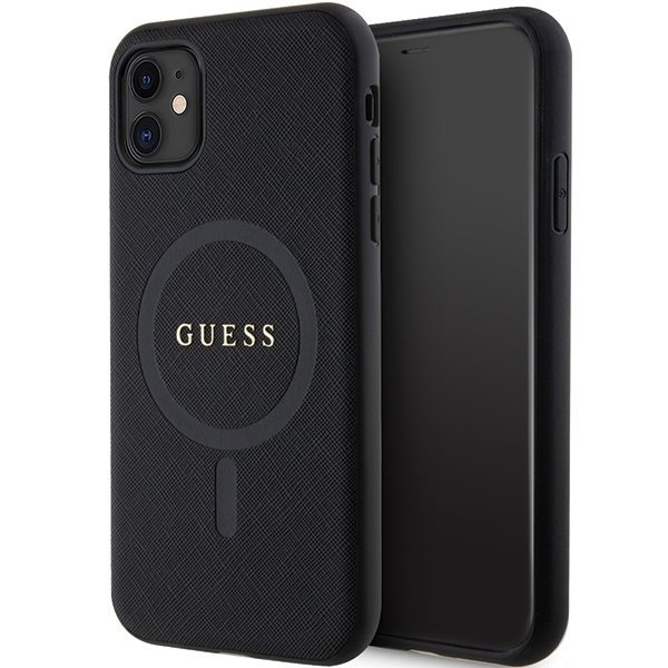 Guess GUHMN61PSAHMCK iPhone 11 / Xr 6.1" czarny/black hardcase Saffiano MagSafe