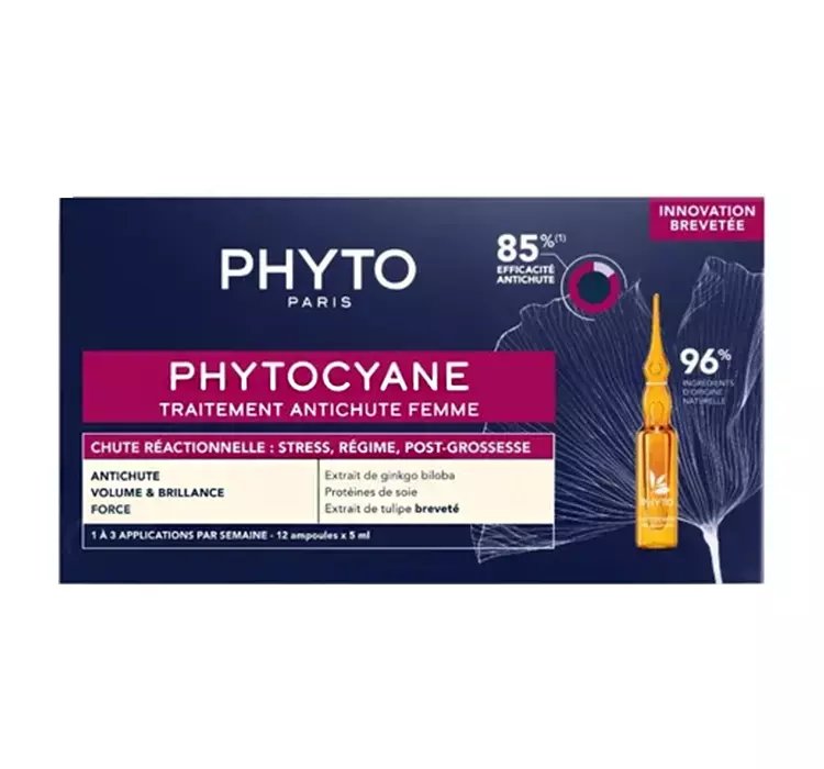 PHYTO PHYTOCYANE KURACJA PRZECIW WYPADANIU WŁOSÓW DLA KOBIET REAKCYJNE 12x5ML