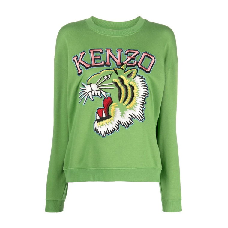 Zielony Sweter Varsity Jungle z Haftem Kenzo