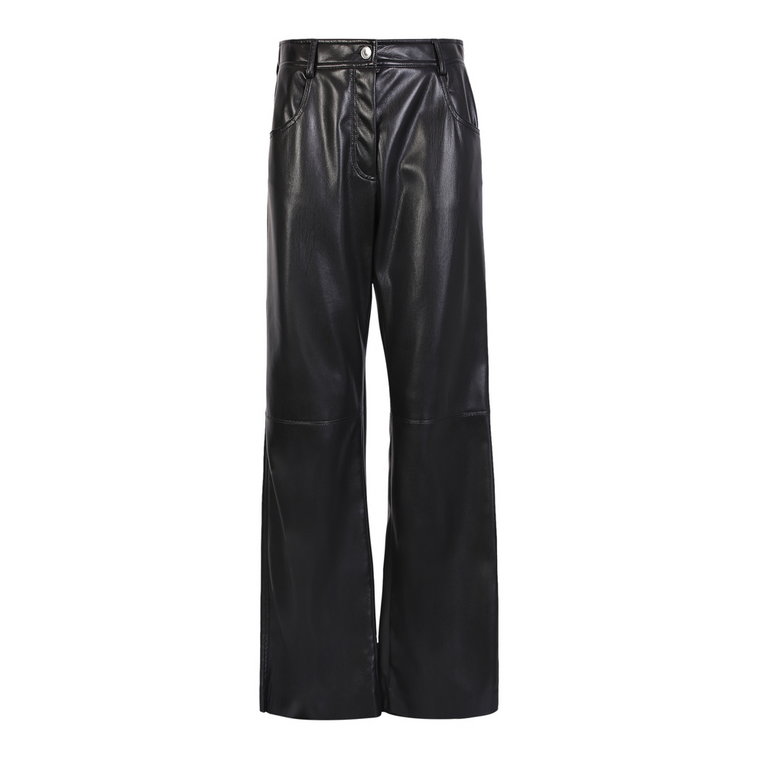 Straight leg trousers in eco-nappa by Msgm. Must have garment that canever be missing in the wardrobe; minimal and casual Msgm