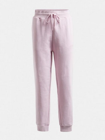 Damskie spodnie dresowe GUESS ALENE CUFF LONG PANTS - różowe